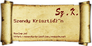 Szendy Krisztián névjegykártya