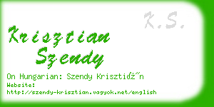 krisztian szendy business card